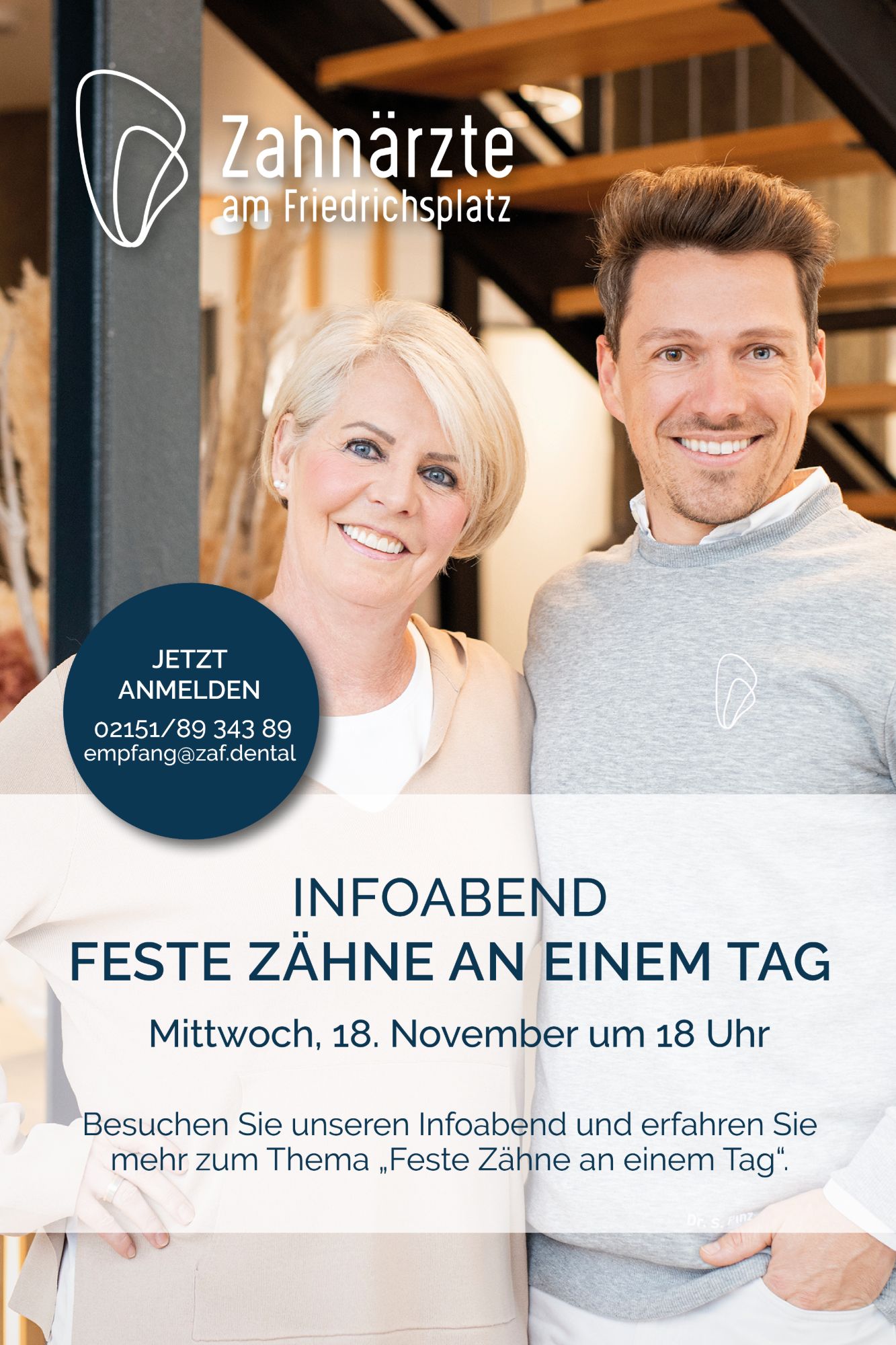 Infoabend „Feste Zähne an einem Tag“ – Mittwoch, 18. November um 18 Uhr